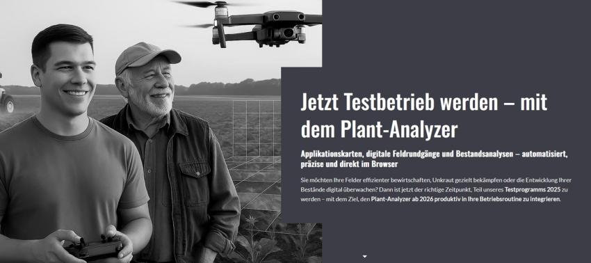 Anmeldung als Testbetrieb für Pheno-Inspect